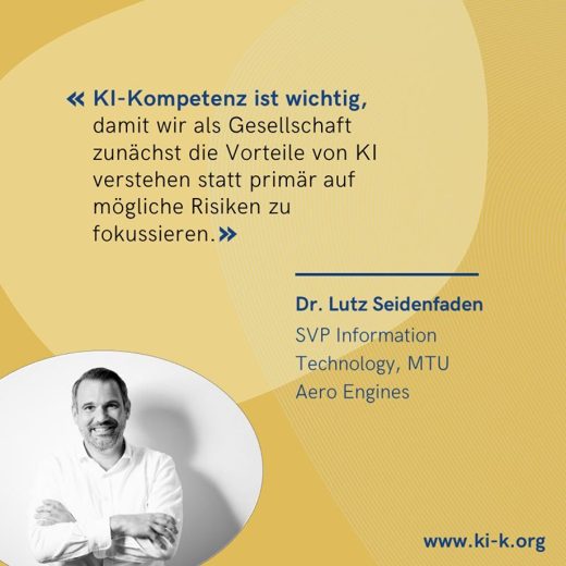 Kachel: KI-Kompetenz ist wichtig, weil … (Dr. Lutz Seidenfaden)
